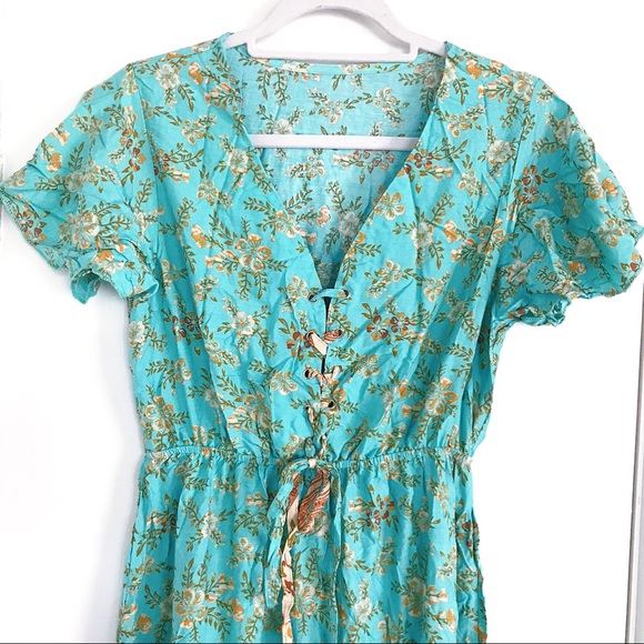 🦋 MINT BOHO FLORAL MAXI DRESS! - Picture 7 of 12